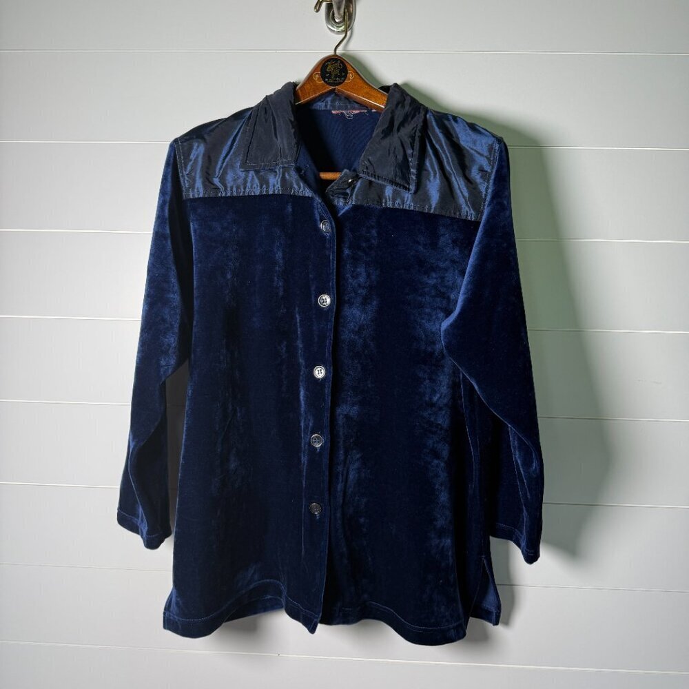Liz & Company Blue Velvet Jacket